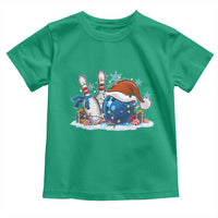 Funny Christmas Bowling Santa Hat Xmas Bowler Toddler T Shirt - Wonder Print Shop