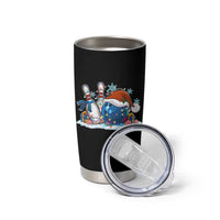 Funny Christmas Bowling Santa Hat Xmas Bowler Tumbler Cup - Wonder Print Shop