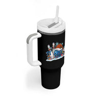 Funny Christmas Bowling Santa Hat Xmas Bowler Tumbler With Handle - Wonder Print Shop