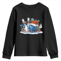 Funny Christmas Bowling Santa Hat Xmas Bowler Youth Sweatshirt - Wonder Print Shop