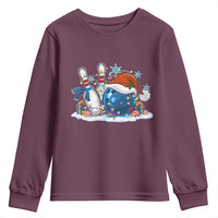 Funny Christmas Bowling Santa Hat Xmas Bowler Youth Sweatshirt - Wonder Print Shop