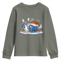 Funny Christmas Bowling Santa Hat Xmas Bowler Youth Sweatshirt - Wonder Print Shop
