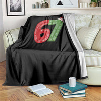 Funny 67 Christmas Throw Blanket Rizz Aura Farming Bussin Six Seven Meme Gen Alpha - Wonder Print Shop