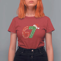 Funny 67 Christmas T Shirt For Women Rizz Aura Farming Bussin Six Seven Meme Gen Alpha - Wonder Print Shop