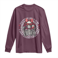 Funny Galentine's Day Long Sleeve Shirt Galentine Girls Club Ladies Celebrating Ladies Skeleton