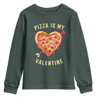 Funny Pizza Is My Valentine Youth Sweatshirt Valentine's Day Heart Pepperoni Slice