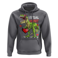 Funny Dinosaur Valentine's Day I Steal Heart Hoodie