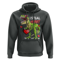 Funny Dinosaur Valentine's Day I Steal Heart Hoodie
