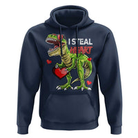 Funny Dinosaur Valentine's Day I Steal Heart Hoodie