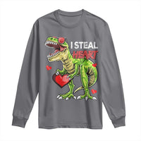 Funny Dinosaur Valentine's Day I Steal Heart Long Sleeve Shirt