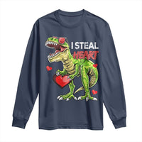 Funny Dinosaur Valentine's Day I Steal Heart Long Sleeve Shirt