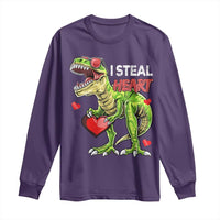 Funny Dinosaur Valentine's Day I Steal Heart Long Sleeve Shirt