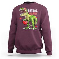 Funny Dinosaur Valentine's Day I Steal Heart Sweatshirt