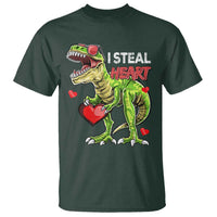 Funny Dinosaur Valentine's Day I Steal Heart T Shirt