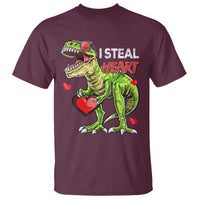 Funny Dinosaur Valentine's Day I Steal Heart T Shirt
