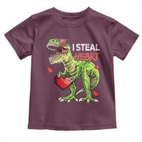 Funny Dinosaur Valentine's Day I Steal Heart Toddler T Shirt