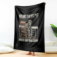 Funny Heart Says Pit Knees Say Balcony Throw Blanket Old Skeleton - Wonder Print Shop