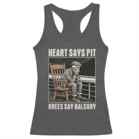 Funny Heart Says Pit Knees Say Balcony Racerback Tank Top Old Skeleton - Wonder Print Shop