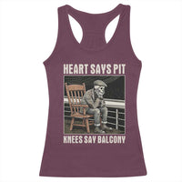 Funny Heart Says Pit Knees Say Balcony Racerback Tank Top Old Skeleton - Wonder Print Shop