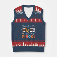 I Survived 67 33 Days Of School V-Neck Knit Sweater Vest Funny 100th Days of School 67 Sport Lover - Wonder Print Shop