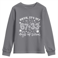 Bruh It Is My 67 33 Days Of School Youth Sweatshirt 100th Days Of School Funny 67 Groovy Checkered