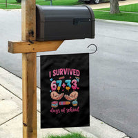 I Survived 67 33 Days Of School Garden Flag Funny 100 Days of School 67 Ice Cream Drip
