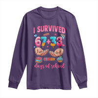 I Survived 67 33 Days Of School Long Sleeve Shirt Funny 100 Days of School 67 Ice Cream Drip - Wonder Print Shop