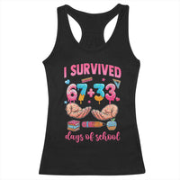 I Survived 67 33 Days Of School Racerback Tank Top Funny 100 Days of School 67 Ice Cream Drip - Wonder Print Shop
