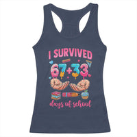 I Survived 67 33 Days Of School Racerback Tank Top Funny 100 Days of School 67 Ice Cream Drip - Wonder Print Shop