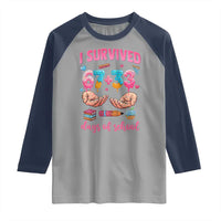 I Survived 67 33 Days Of School Raglan Shirt Funny 100 Days of School 67 Ice Cream Drip - Wonder Print Shop