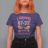 I Survived 67 33 Days Of School T Shirt For Women Funny 100 Days of School 67 Ice Cream Drip - Wonder Print Shop
