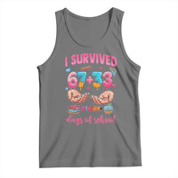 I Survived 67 33 Days Of School Tank Top Funny 100 Days of School 67 Ice Cream Drip - Wonder Print Shop