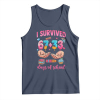 I Survived 67 33 Days Of School Tank Top Funny 100 Days of School 67 Ice Cream Drip - Wonder Print Shop