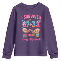 I Survived 67 33 Days Of School Youth Sweatshirt Funny 100 Days of School 67 Ice Cream Drip - Wonder Print Shop