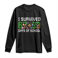 I Survived 67 33 Days Of School Long Sleeve Shirt Funny 100 Days of School 67 Pixel Game - Wonder Print Shop