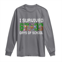 I Survived 67 33 Days Of School Long Sleeve Shirt Funny 100 Days of School 67 Pixel Game - Wonder Print Shop