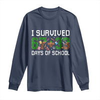 I Survived 67 33 Days Of School Long Sleeve Shirt Funny 100 Days of School 67 Pixel Game - Wonder Print Shop