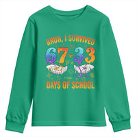 Bruh I Survived 67 33 Days Of School Youth Sweatshirt Funny 100th Days of School Teacher 67 Drip - Wonder Print Shop
