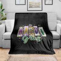 Mardi Gras Throw Blanket New Orleans Carnival Girly Fat Tuesday