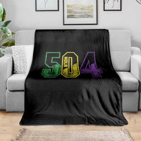 Mardi Gras 504 Nola New Orleans Louisiana LA Throw Blanket