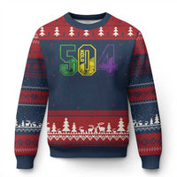 Mardi Gras 504 Nola New Orleans Louisiana LA Ugly Christmas Sweater