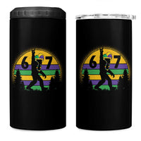 Funny Bigfoot 67 Mardi Gras 4 in 1 Can Cooler Tumbler Sasquatch Parade Jester Hat