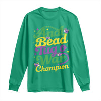 Funny Anal Bead Tug O War Mardi Gras Long Sleeve Shirt Fat Tuesday Carnival Adult Humor