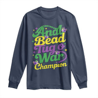 Funny Anal Bead Tug O War Mardi Gras Long Sleeve Shirt Fat Tuesday Carnival Adult Humor