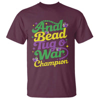 Funny Anal Bead Tug O War Mardi Gras T Shirt Fat Tuesday Carnival Adult Humor
