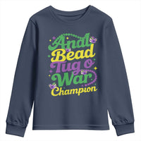 Funny Anal Bead Tug O War Mardi Gras Youth Sweatshirt Fat Tuesday Carnival Adult Humor