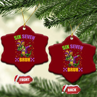 Funny 67 Mardi Gras Alligator Ceramic Ornament Six Seven Bruh Mardigator Dabbing Crocodile