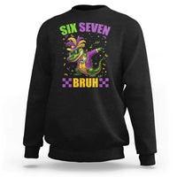 Funny 67 Mardi Gras Alligator Sweatshirt Six Seven Bruh Mardigator Dabbing Crocodile