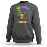 Funny 67 Mardi Gras Alligator Sweatshirt Six Seven Bruh Mardigator Dabbing Crocodile