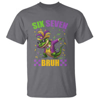 Funny 67 Mardi Gras Alligator T Shirt Six Seven Bruh Mardigator Dabbing Crocodile
